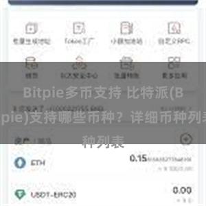 Bitpie多币支持 比特派(Bitpie)支持哪些币种？详细币种列表