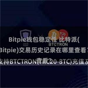 Bitpie钱包稳定性 比特派(Bitpie)交易历史记录在哪里查看？